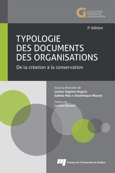 Image de TYPOLOGIE DES DOCUMENTS DES ORGANISATIONS. DE LA CREATION A