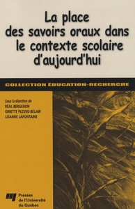 Image de PLACE DES SAVOIRS ORAUX DANS LE CONTEXTE SCOLAIRE D'AUJOURD