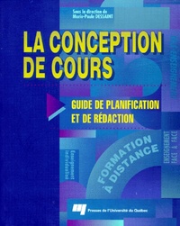 Image de CONCEPTION DE COURS. GUIDE DE PLANIFICATION ET DE REDACTI