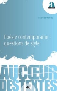 Image de Poésie contemporaine : questions de style