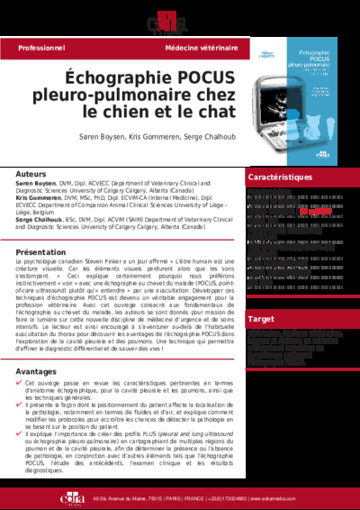 Picture of échographie pocus pleuro-pulmonaire chez le chien et le chat