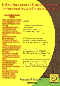 Image de La Revue Subsaharienne d'Economie et de Finance
