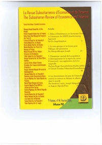 Image de La Revue Subsaharienne d'Economie et de Finance