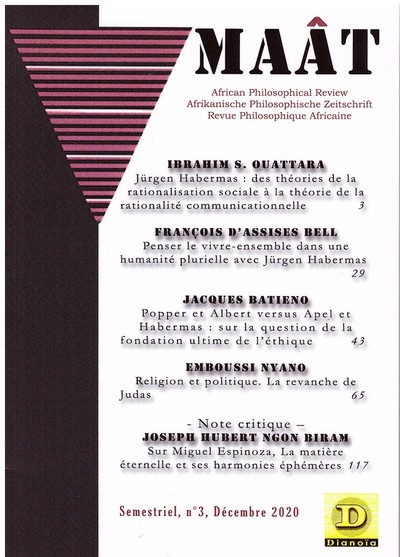 Image de MAAT 3  Revue Philosophique Africaine