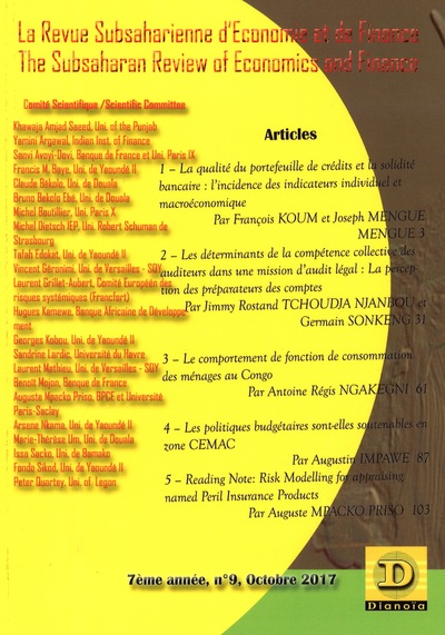 Image de La Revue subsaharienne d'Economie et de finance