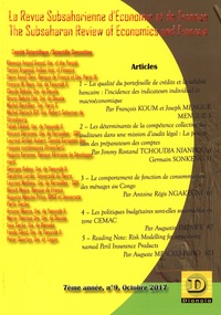 Image de La Revue subsaharienne d'Economie et de finance