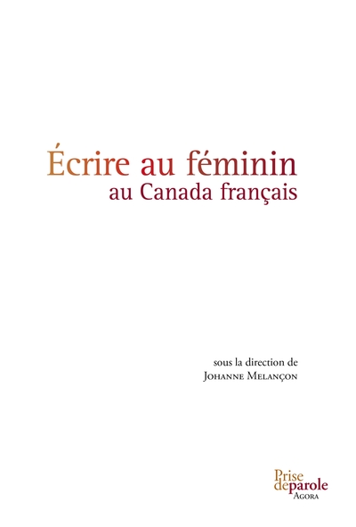 Image de Écrire au féminin au Canada français