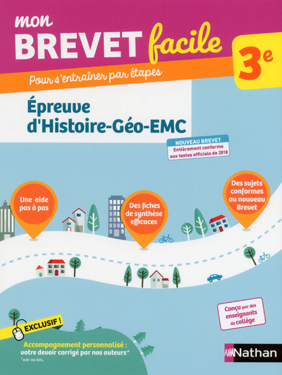 Image de Mon Brevet facile - Epreuve d'Histoire Géographie EMC 3e