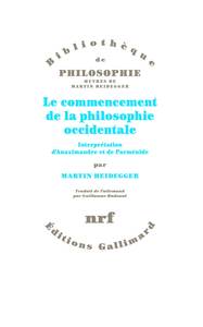 Picture of Le commencement de la philosophie occidentale