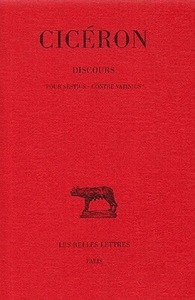 Image de Discours. Tome XIV : Pour Sestius - Contre Vatinius