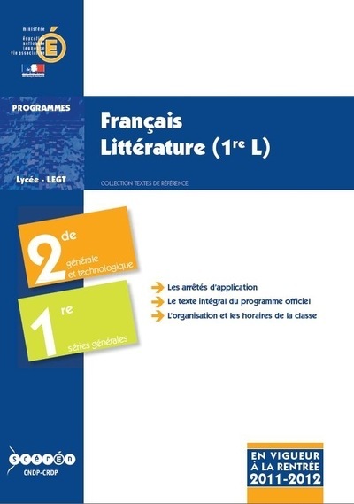Picture of Français, littérature - classe de seconde générale et technologique, classe de première des séries générales