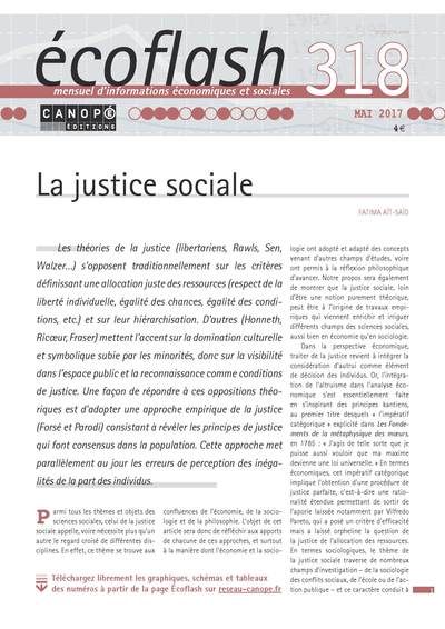 Image de ECOFLASH N 318  MAI 2017 LA JUSTICE SOCIALE