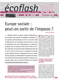 Image de ECOFLASH 320 : EUROPE SOCIALE - PEUT-ON SORTIR DE L'IMPASSE ?