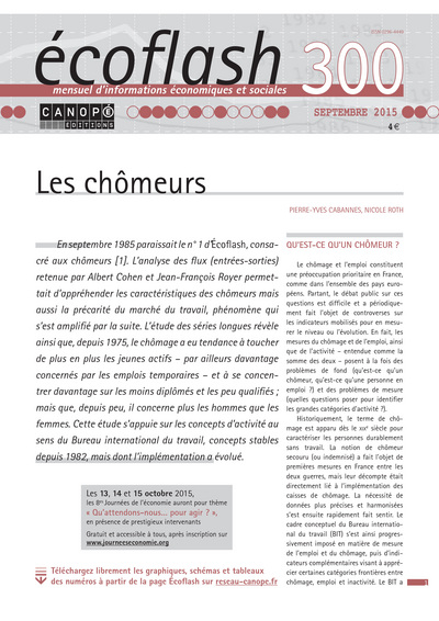 Picture of ECOFLASH N 300 SEPTEMBRE 2015 LES CHOMEURS