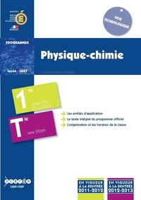 Image de Physique, chimie - classes de première et terminale de la série STD2A, classe de première des séries STI2D et STL