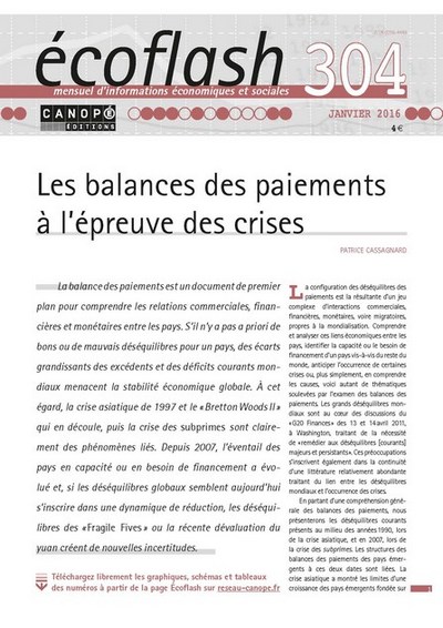 Image de ECOFLASH N 304, JANVIER 2016 LES BALANCES DES PAIEMENTS A L EPREUVE DES CRISES