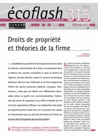 Image de ECOFLASH N 315 FEVRIER 2017 DROITS DE PROPRIETE ET THEORIES DE LA FIRME 315