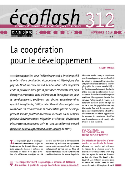 Image de ECOFLASH N 312 NOVEMBRE 2016 LA COOPERATION POUR LE DEVELOPPEMENT
