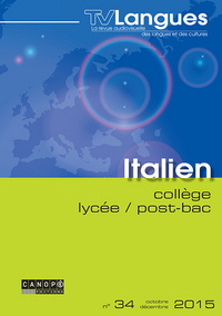 Picture of TV LANGUES ITALIEN COLLEGE / LYCEE / POST-BAC N 34 OCTOBRE 2015