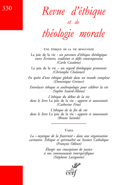 Picture of Revue d'éthique et de théologie morale 330
