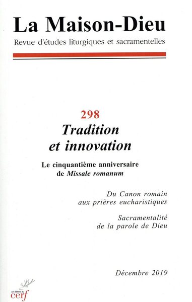 Picture of LA MAISON-DIEU - NUMERO 298 TRADITION ET INNOVATION