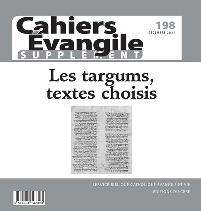 Image de CAHIERS EVANGILE - SUPPLEMENT - N 198 LES TARGUMS, TEXTES CHOISIS