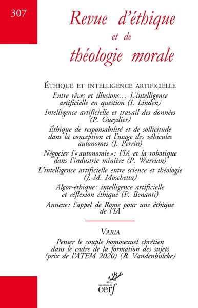 Image de REVUE D'ETHIQUE ET DE THEOLOGIE MORALE N.307