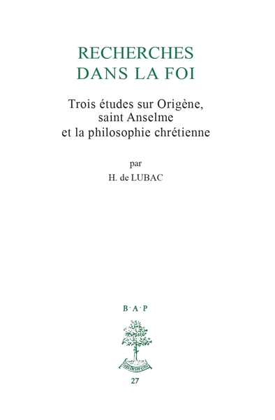 Image de BAP N27 - Recherches dans la foi