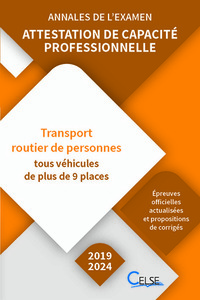 Image de Annales de l’examen - Attestation de capacité professionnelle Voyageurs (2019/2024)