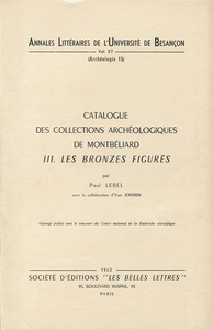 Picture of Catalogue des collections archéologiques de Montbéliard