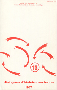 Picture of Dialogues d'histoire ancienne, n° 13/1987