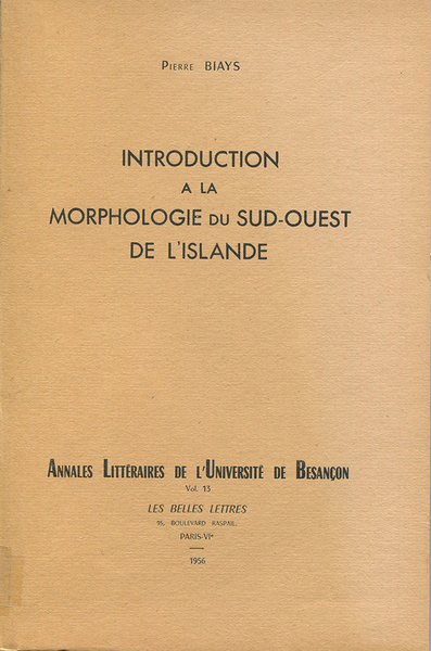 Picture of Introduction à la morphologie du Sud-Ouest de l'Islande