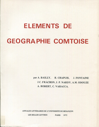 Image de Eléments de géographie comtoise