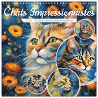 Picture of Chats Impressionnistes (Calendrier mural carré 2026 30x30 cm) Calendrier double avec une page pour vos prises de notes
