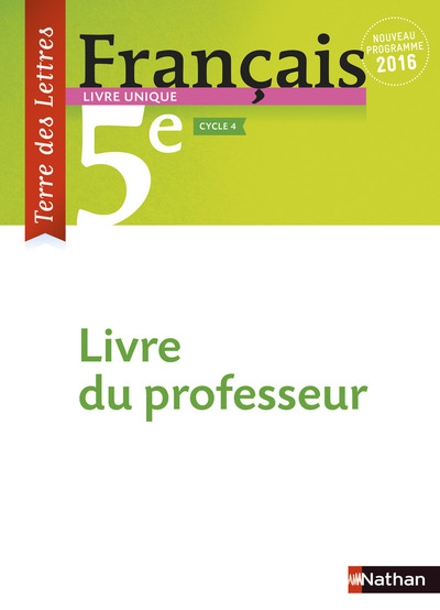 Picture of Terre des Lettres Français 5ème 2016 - Livre du Professeur