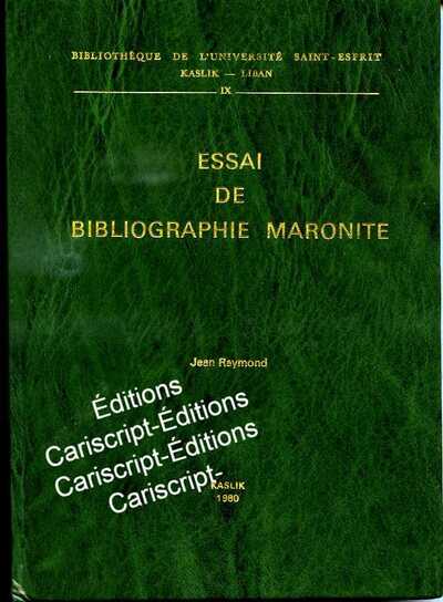 Image de Essai de bibliographie maronite