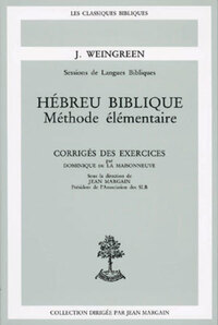 Picture of HEBREU BIBLIQUE CORRIGE DES EXERCICES