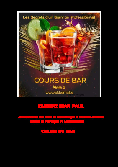 Picture of Les secrets d'un Barman Professionnel