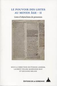 Picture of Le pouvoir des listes au Moyen Age - II