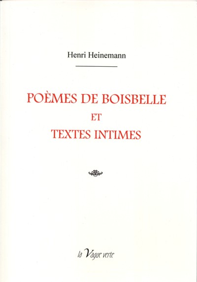 Picture of POEMES DE BOISBELLE ET TEXTES INTIMES