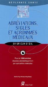 Image de ABREVIATIONS SIGLES ET ACRONYMES MEDICAUX DEPLIANT SANTE