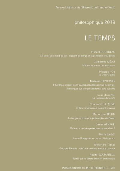 Image de PHILOSOPHIQUE 2019. LE TEMPS