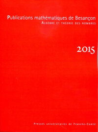 Picture of PUBLICATIONS MATHEMATIQUES DE BESANCON 2015
