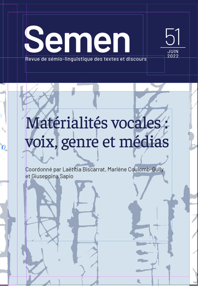 Image de SEMEN 51. MATERIALITES VOCALES : VOIX, GENRE ET MEDIAS