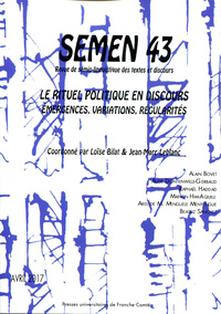 Picture of SEMEN, N  43. LE RITUEL POLITIQUE EN DISCOURS