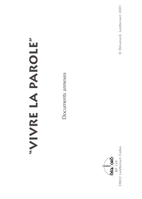 Picture of Vivre la parole - Documents annexes seuls