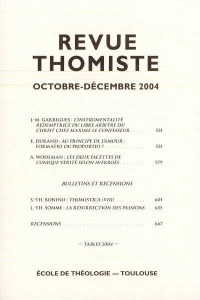 Image de Revue thomiste - N°4/2004
