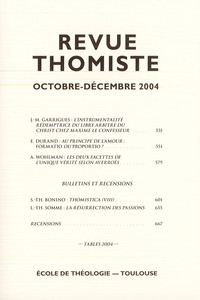 Image de Revue thomiste - N°4/2004