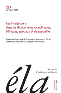 Picture of Etudes de linguistique appliquée - n°2-2024