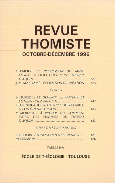 Image de Revue thomiste - N°4/1996